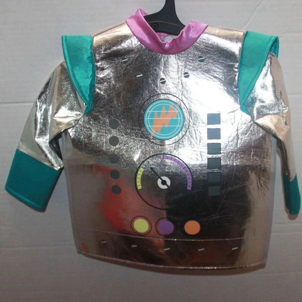 HYDE and EEK Metallic Silver Robot Suit Tunic & Hat Infant Size 6-12 Month